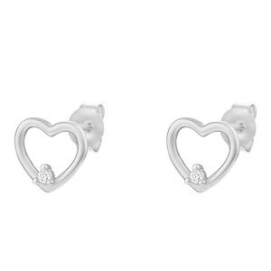 PRIMROSE 18k gold over silver cubic zirconia open heart stud earrings